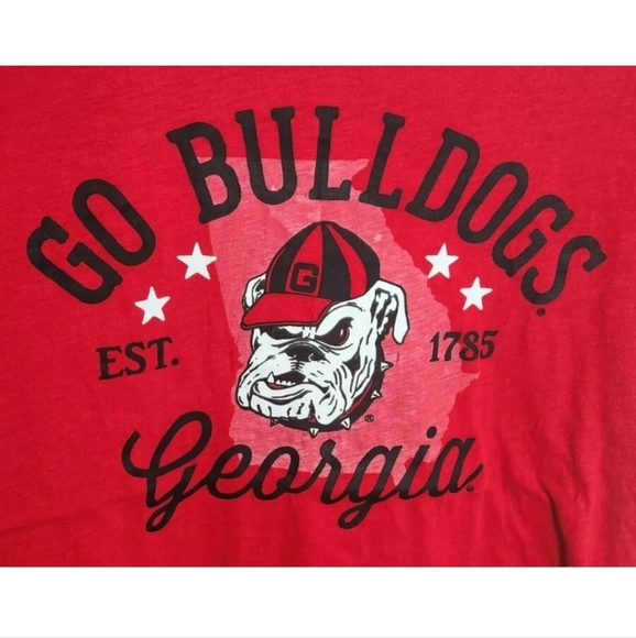 University Of Georgia Go Bulldogs Ladies T-Shirt Adult M Split Hem Hi Lo Used - Picture 4 of 7